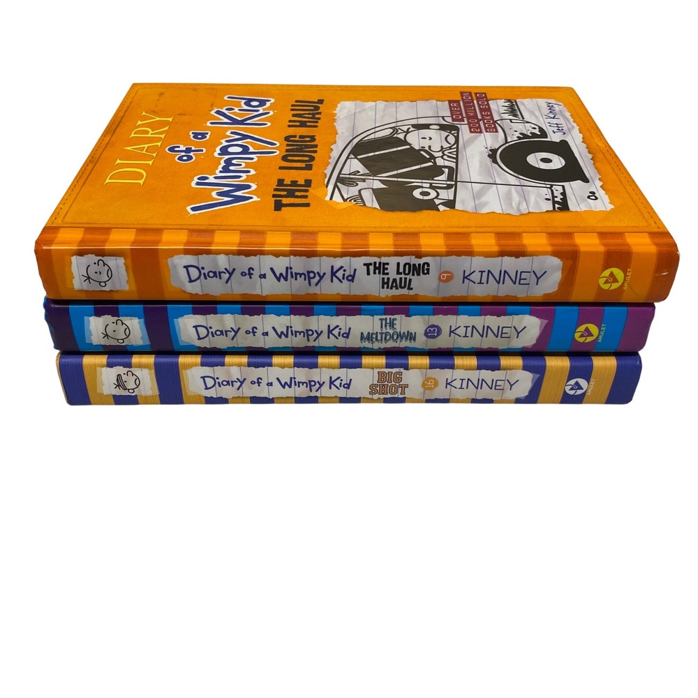 Diary of a Wimpy Kid Lot of 3 Hardcover Books Big Shot, Long Haul, Meltdown‎